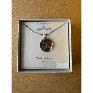 Women's Hallmark Silver & Gold Butterfly Sisters Pendant Necklace One Size
